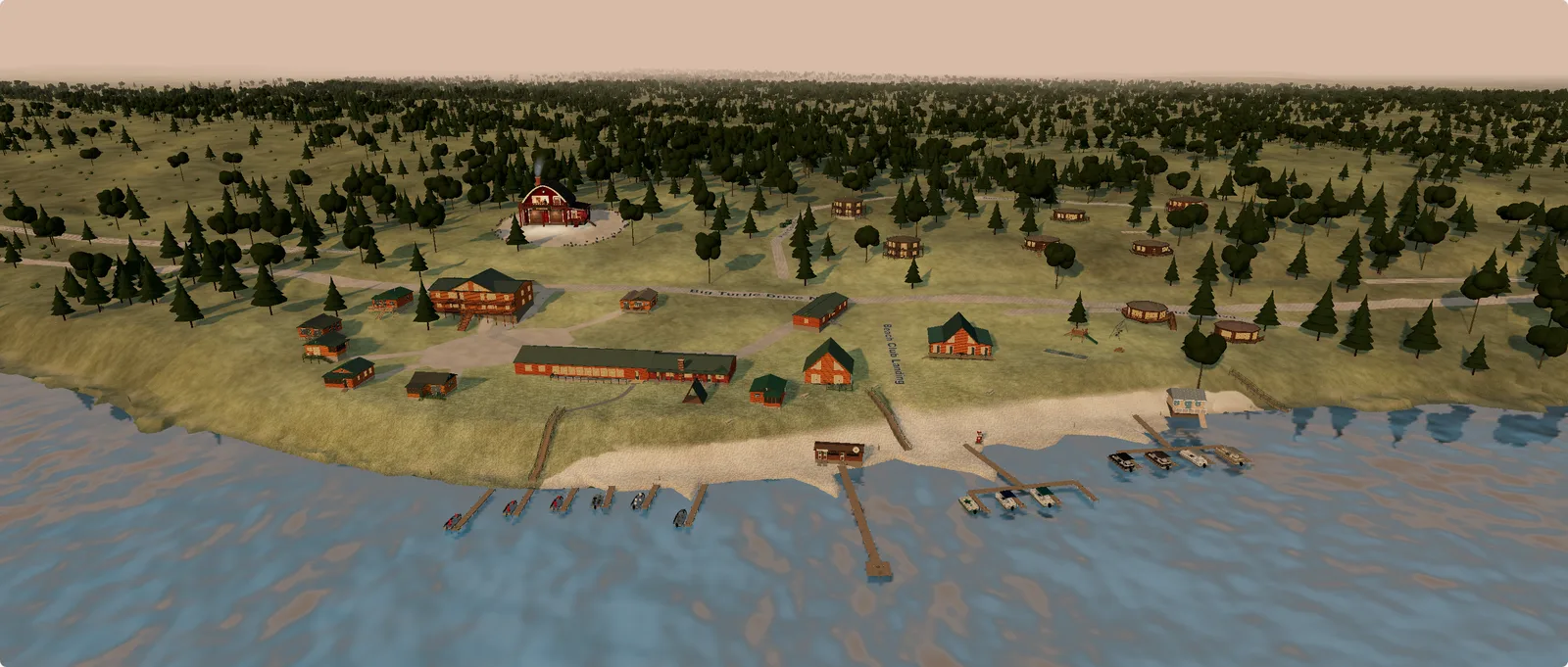 The Lookout: Kohl’s Resort as a live 3D map at sunset